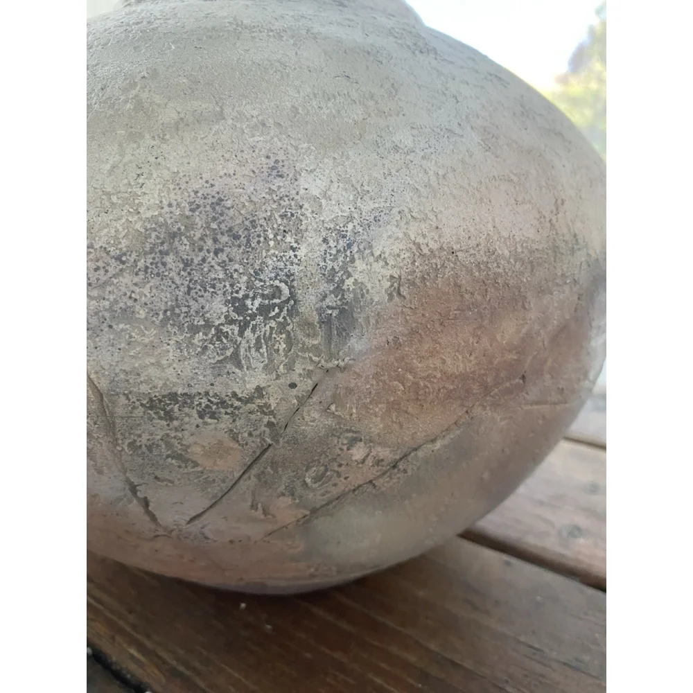 Studio Art Roku Pottery Large Round Vase, Signed—Vintage SW Earthy Pastels